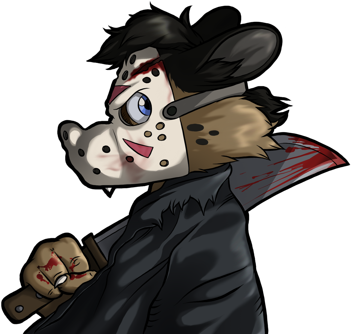 Cartoonish Jason With Knife PNG Image