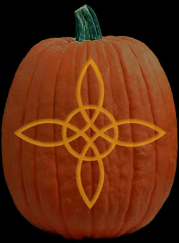 Carved Celtic Knot Pumpkin PNG Image