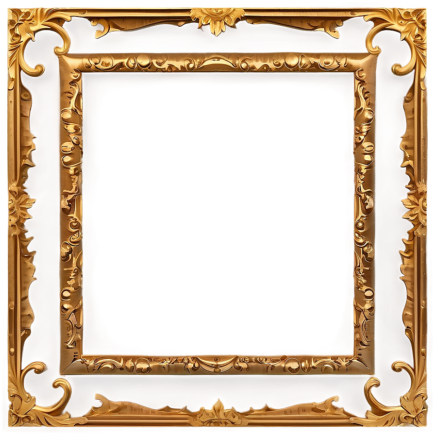 Carved Gold Frame Png Ded PNG Image