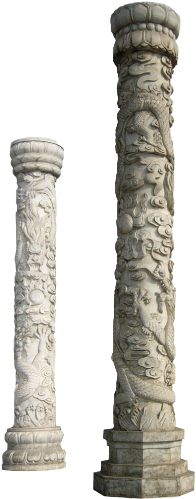 Carved Stone Columns Architecture PNG Image