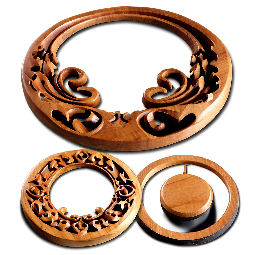 Carved Wood Circle Ornament Png 65 PNG Image