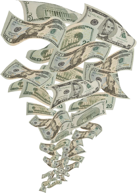 Cascading_ U S_ Currency PNG Image