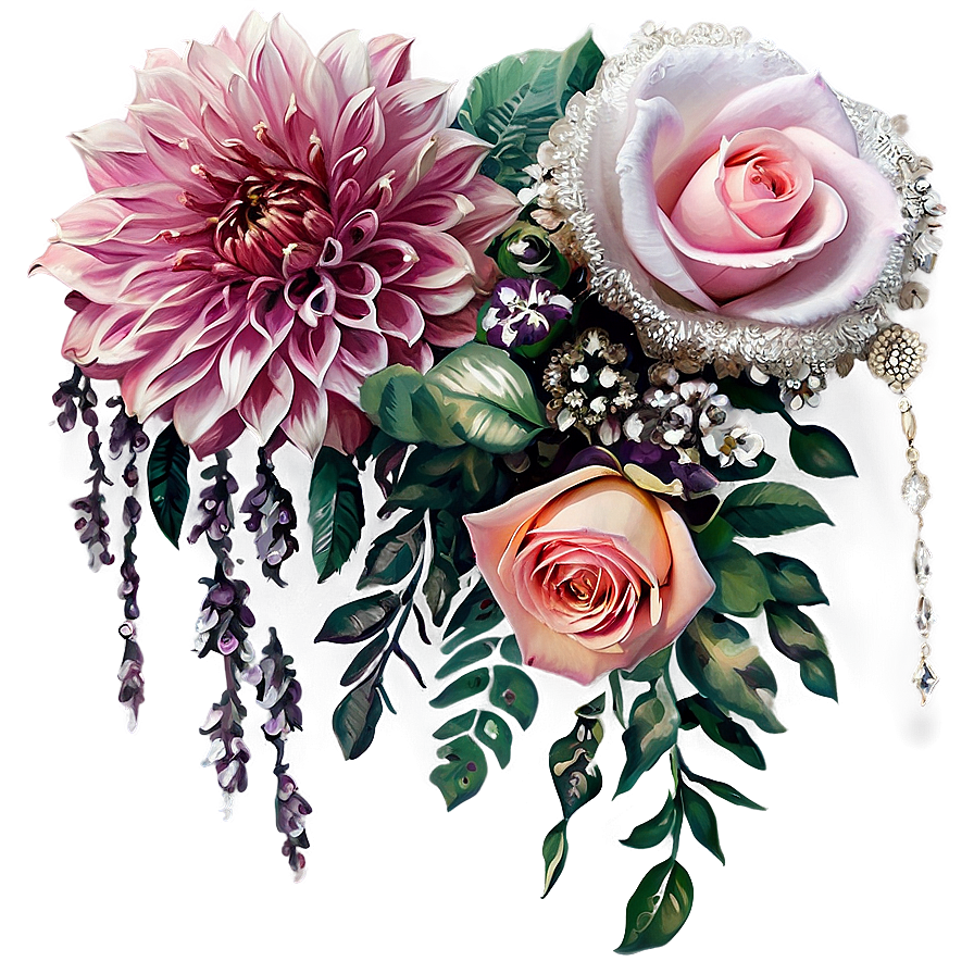 Cascading Wedding Bouquets Png Avv35 PNG Image