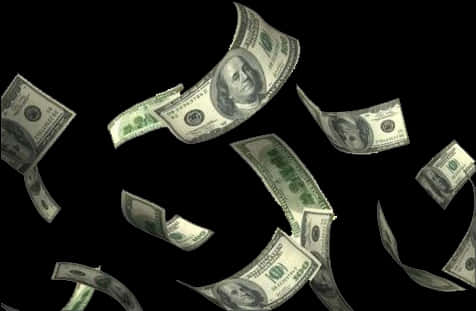 Cash Rain Falling Dollars PNG Image