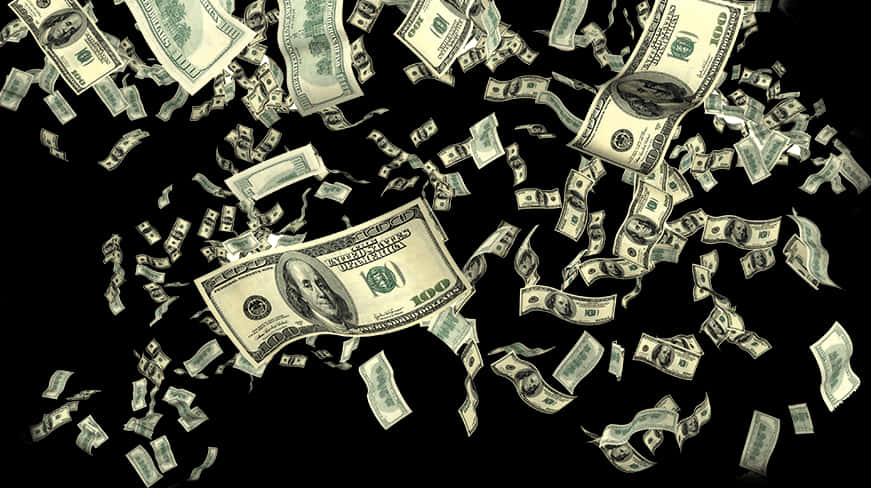 Cash Rain Falling Dollars PNG Image