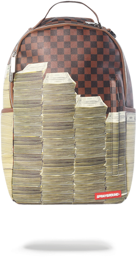 Cash Stuffed Backpack PNG Image