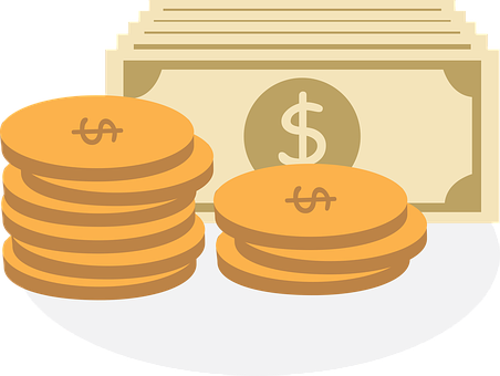 Cashand Coins Illustration PNG Image