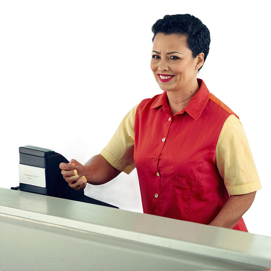 Cashier Serving Customer Png 06292024 PNG Image