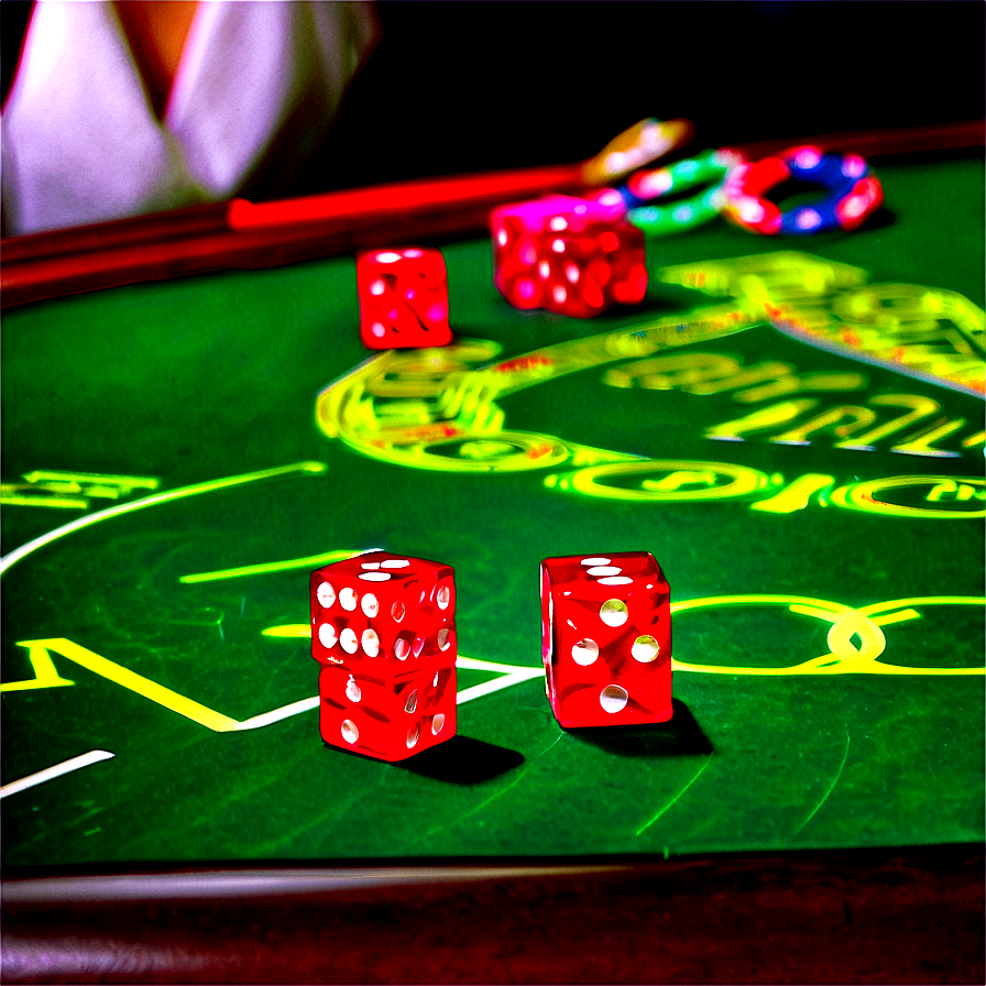 Casino Diceand Chipson Table PNG Image