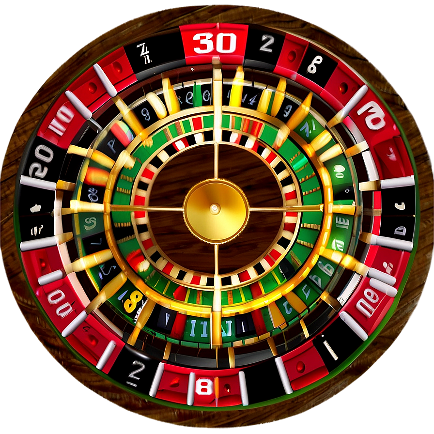 Casino Roulette Wheel Top View PNG Image