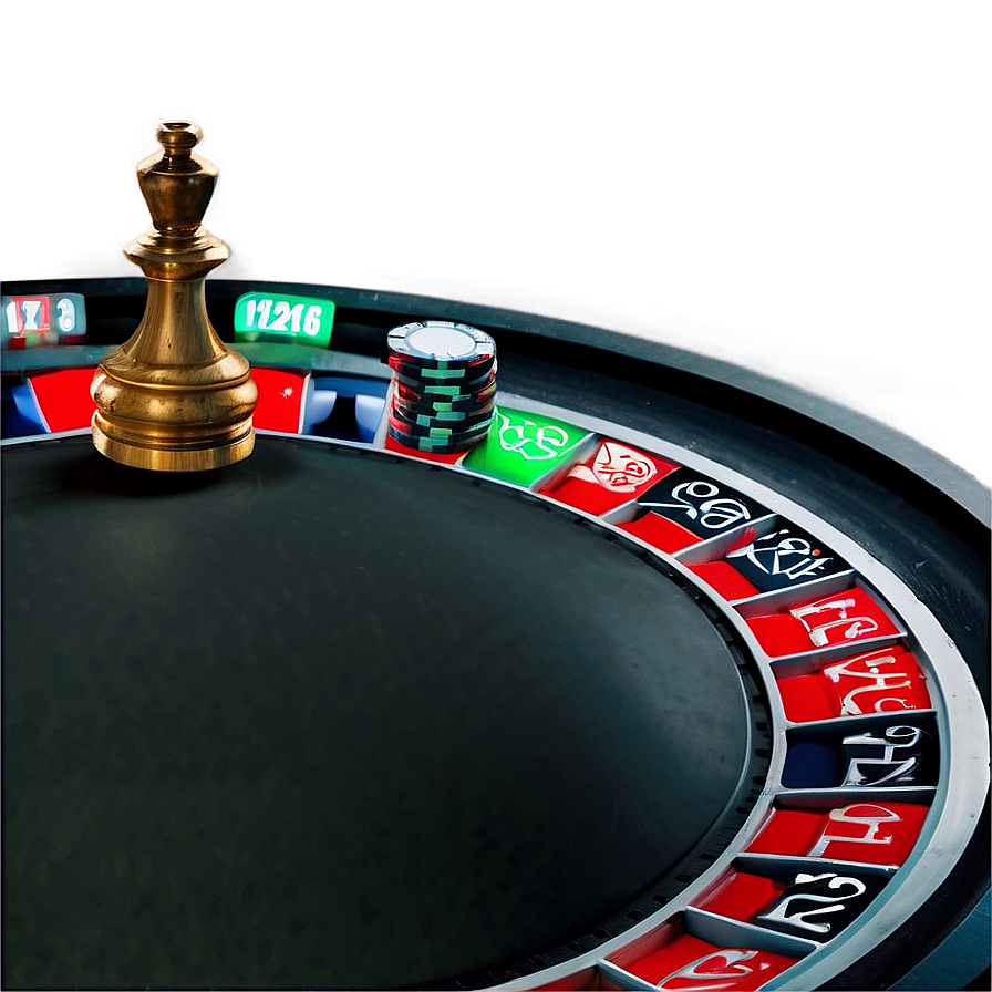 Casino Roulette Wheeland Chips PNG Image