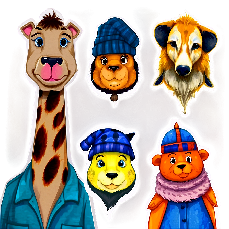 Cast With Animal Stickers Png 69 PNG Image