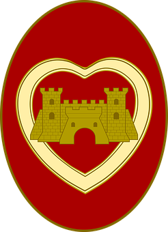 Castle In Heart Emblem PNG Image