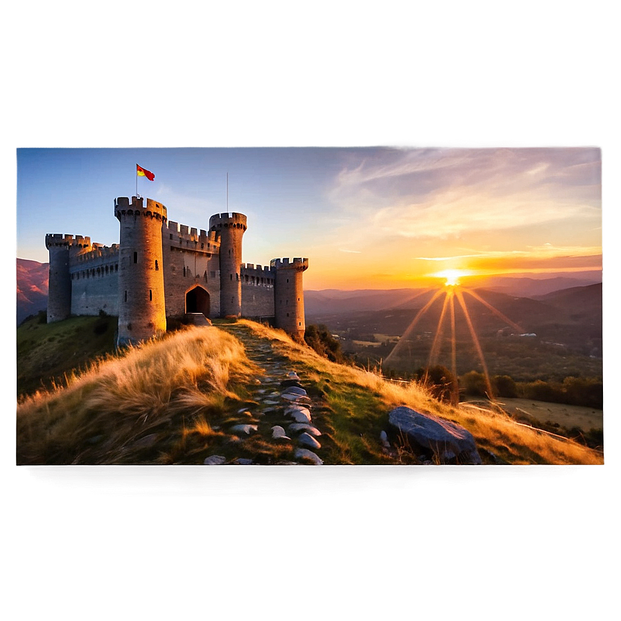 Castle In Sunset Png Vwi PNG Image