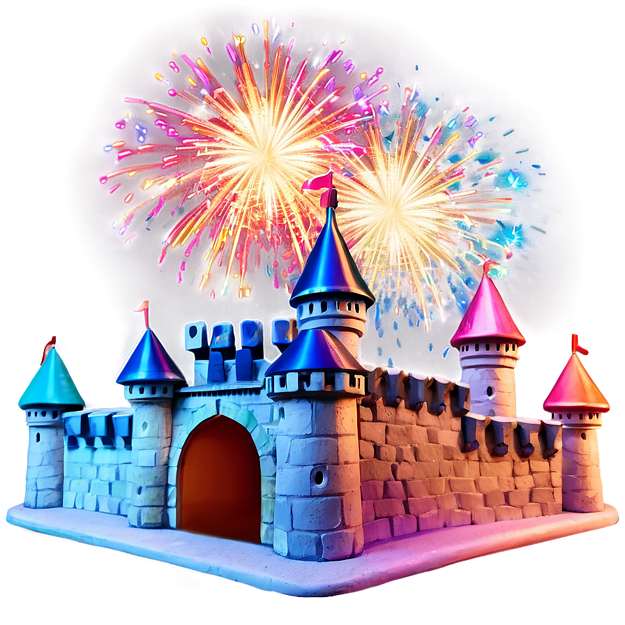 Castle With Fireworks Png 51 PNG Image