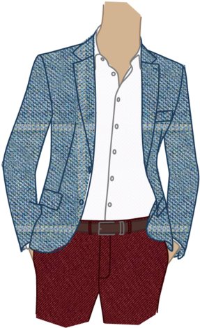 Casual Blazerand Red Shorts Outfit PNG Image