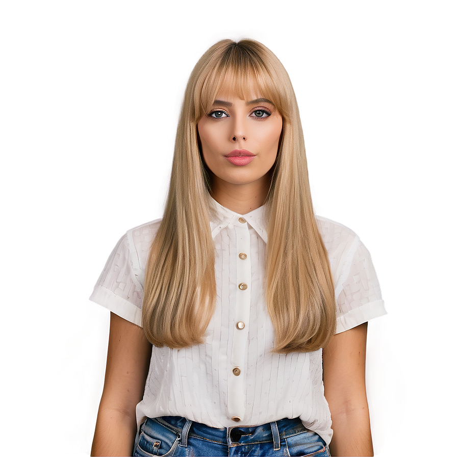 Casual Blonde Bangs Png Esq68 PNG Image