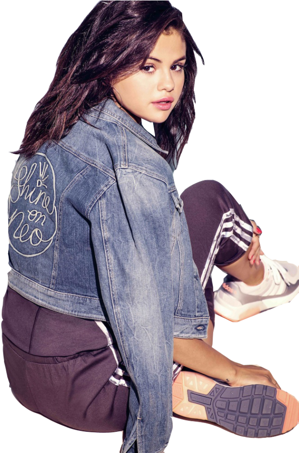 Casual Denim Jacket Pose PNG Image