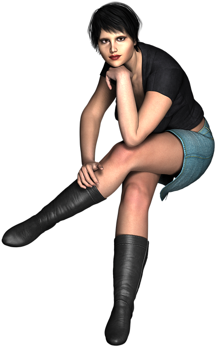 Casual Female Pose3 D Render PNG Image