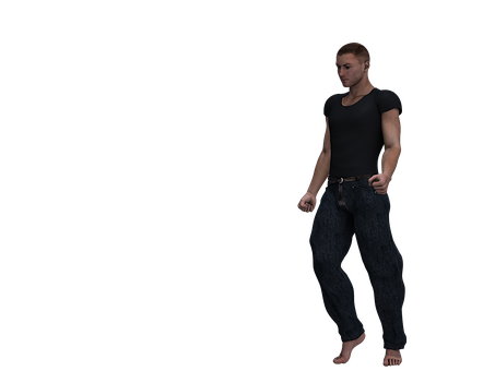 Casual Man Standing Dark Background PNG Image