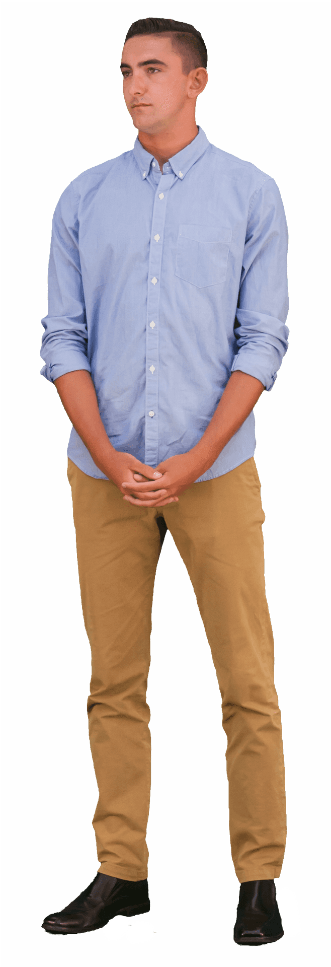 Casual Man Standing Green Screen Background PNG Image