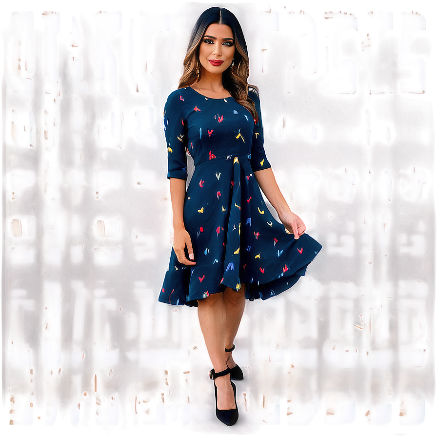 Casual Midi Dress Png Hye6 PNG Image