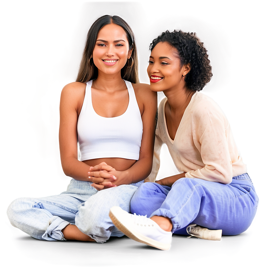 Casual Sitting Poses Group Png Nhi PNG Image