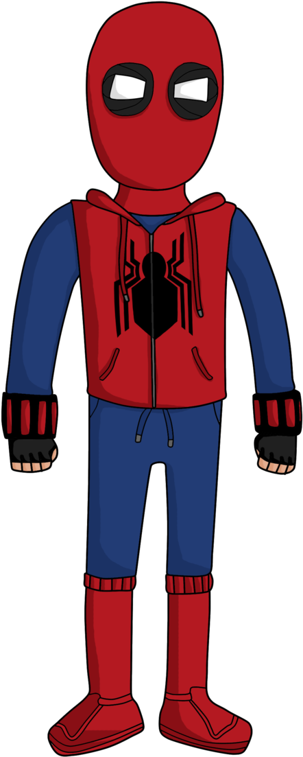 Casual Spider Man Cartoon PNG Image