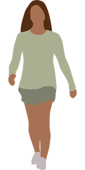 Casual Walking Woman Silhouette PNG Image