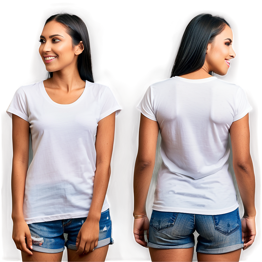 Casual White Tee Mockup For Designs Png Pwq PNG Image