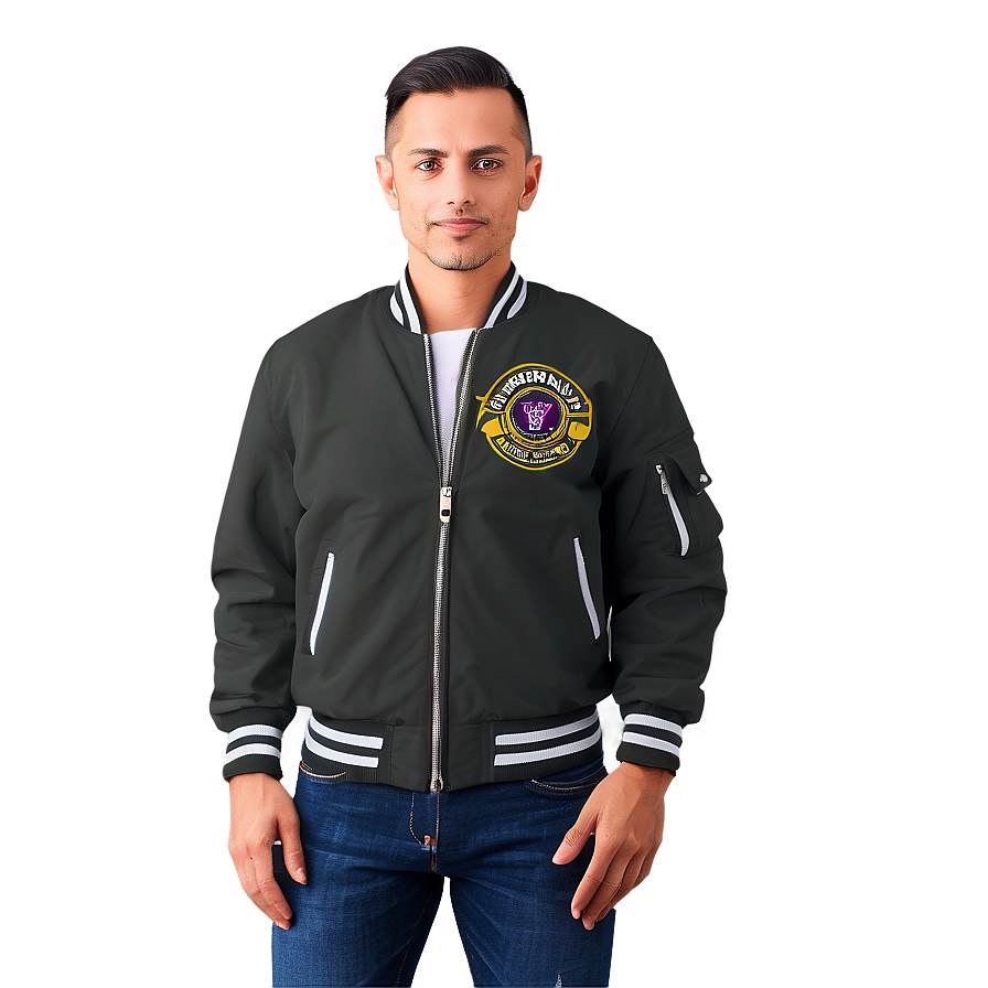 Casual Zip-up Bomber Png 06282024 PNG Image