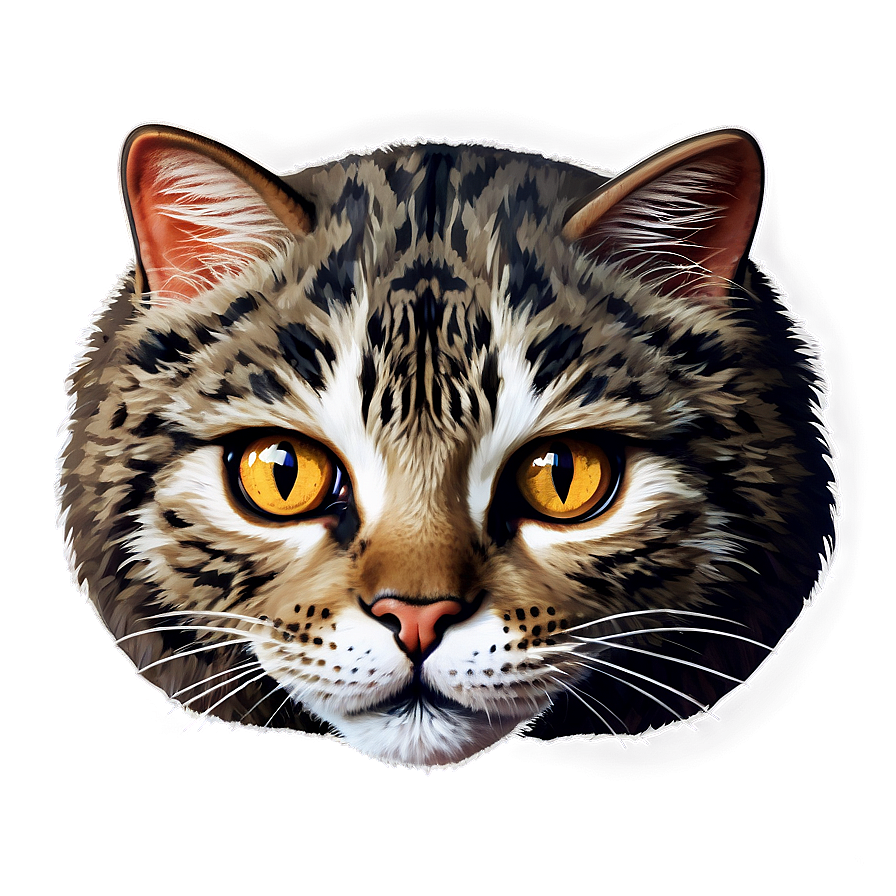 Cat Head Illustration Png Uhm PNG Image