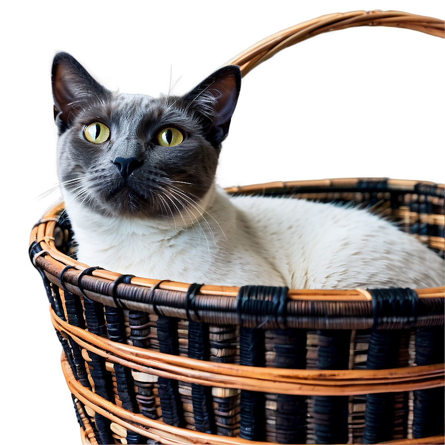 Cat In Basket Cozy Png C PNG Image