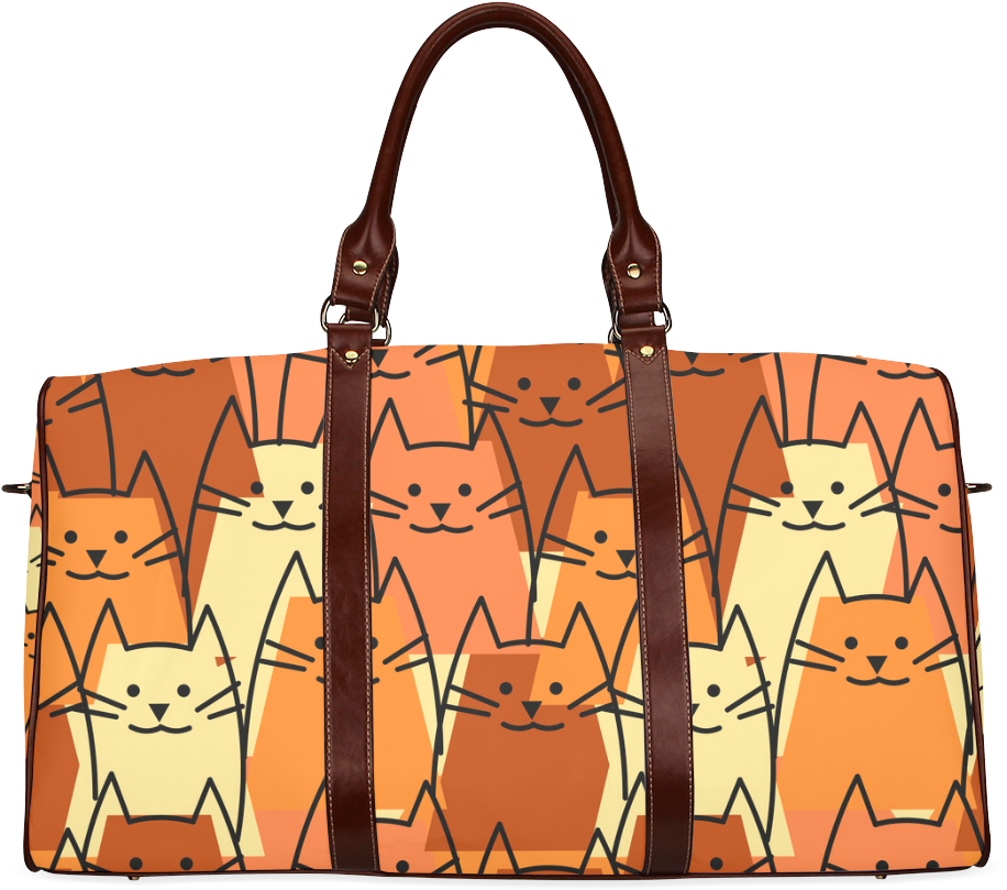 Cat Pattern Travel Bag PNG Image