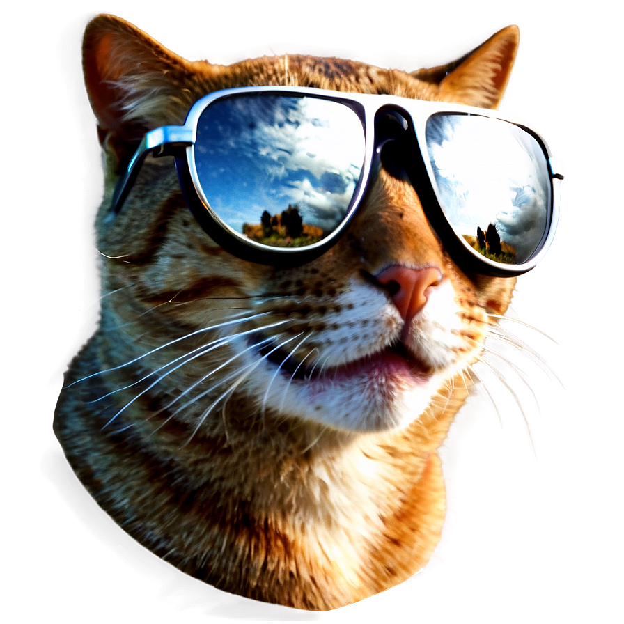 Cat With Sunglasses Png Cla PNG Image