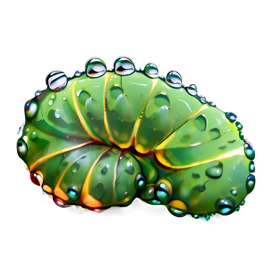 Caterpillar In Dewdrops Png Mxh PNG Image