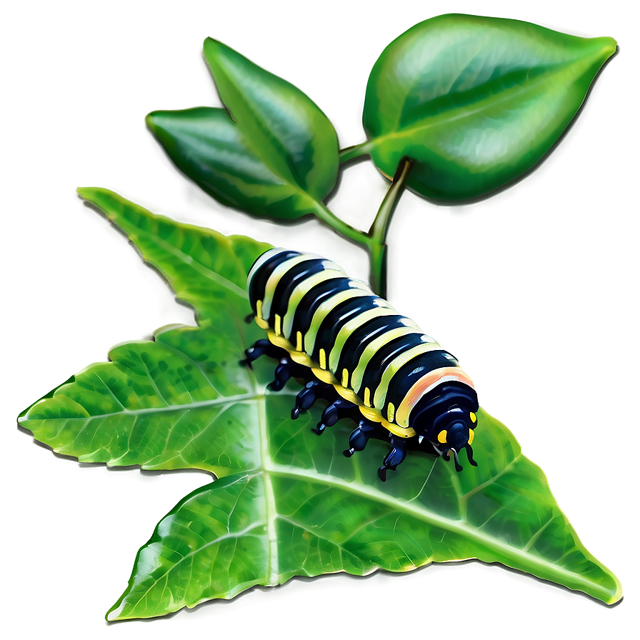 Caterpillar On Leaf Png Vpr86 PNG Image