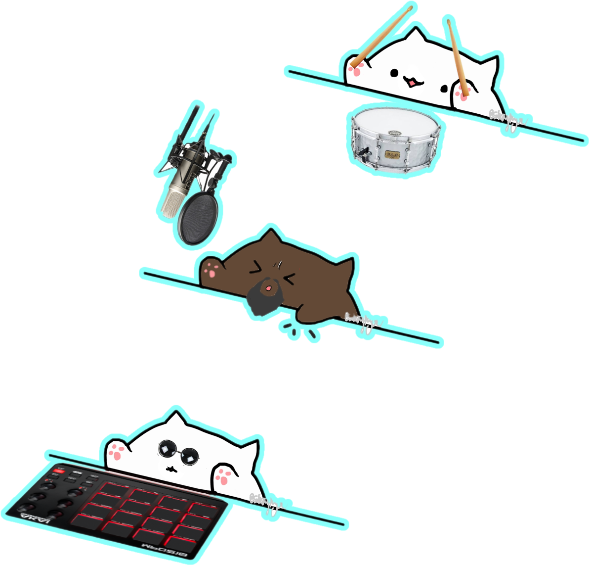 Cats_ Playing_ Musical_ Instruments_ Meme PNG Image