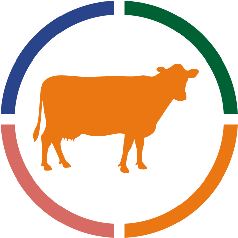 Cattle Silhouette Colorful Circle Background PNG Image