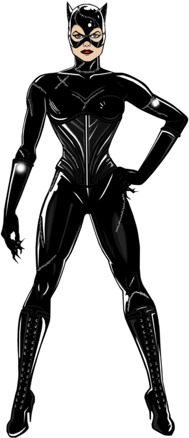 Catwoman Classic Comic Costume PNG Image