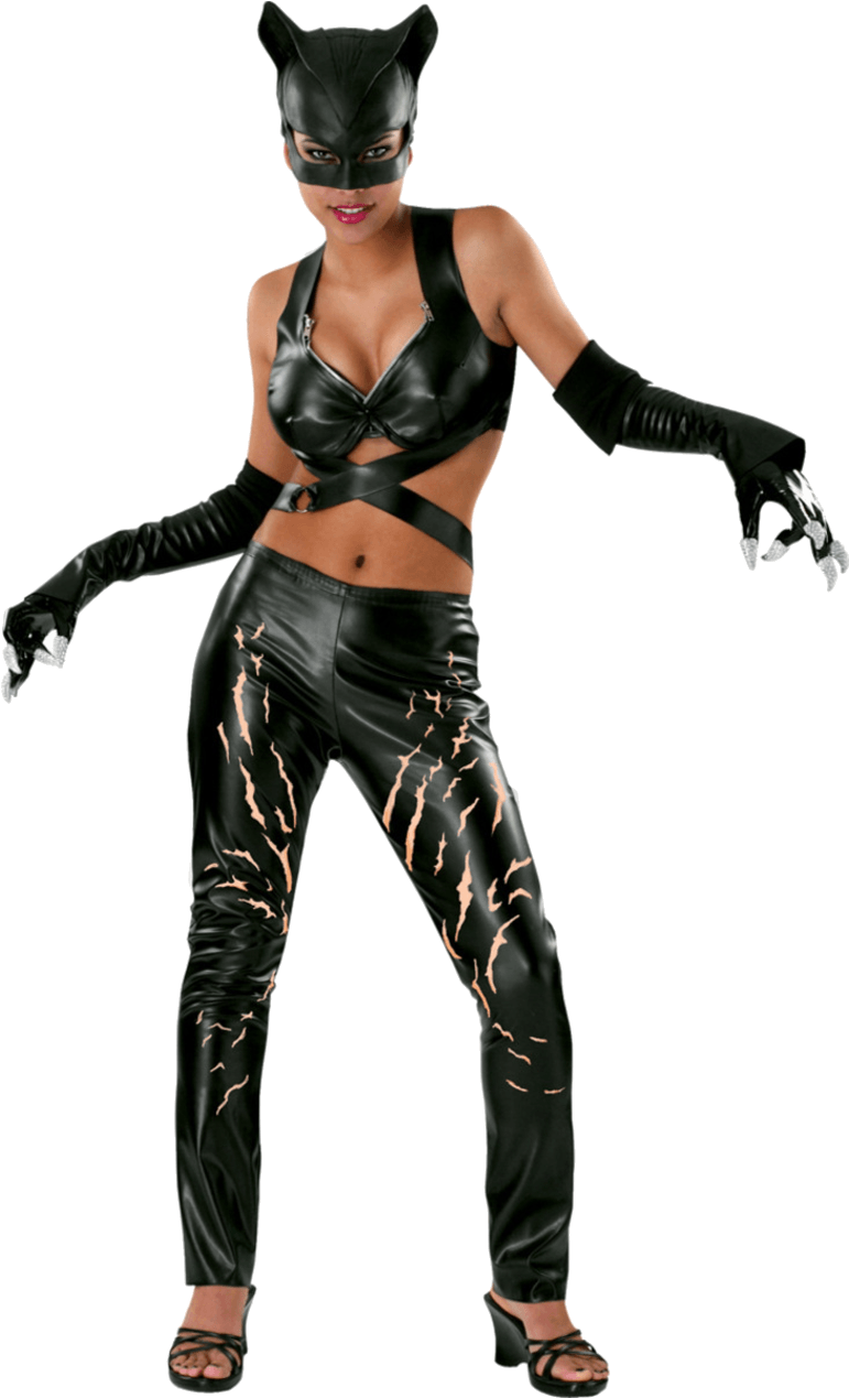 Catwoman Costume Pose PNG Image