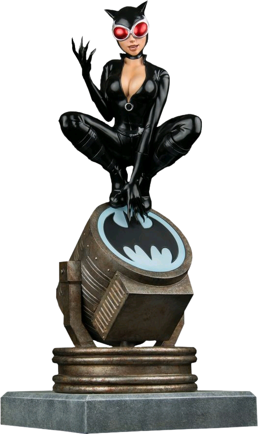 Catwoman Statueon Bat Signal PNG Image