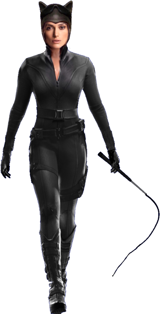 Catwomanin Action Pose PNG Image