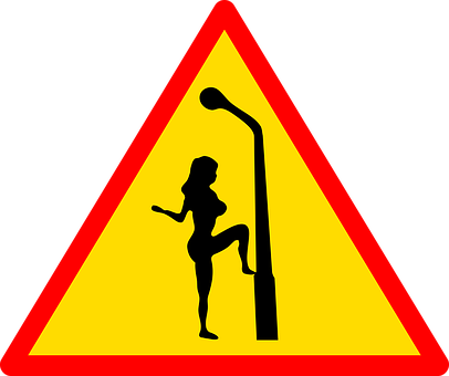 Caution Silhouette Dancing Sign PNG Image