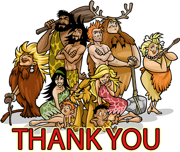 Caveman_ Family_ Celebration PNG Image