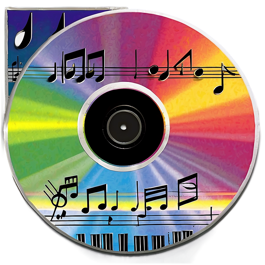 Cd With Music Notes Png 20 PNG Image