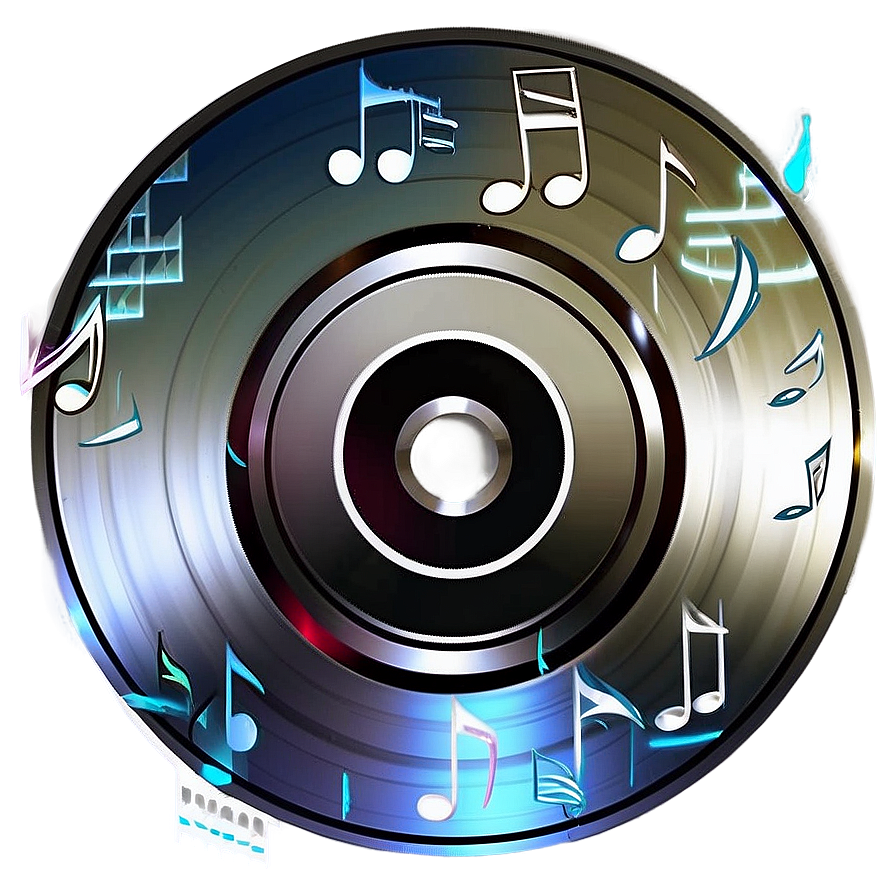 Cd With Music Notes Png 98 PNG Image