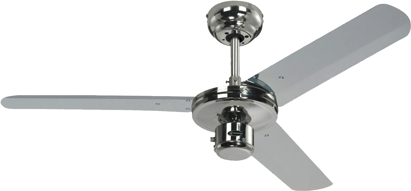 Ceiling Fan Silver Blades PNG Image