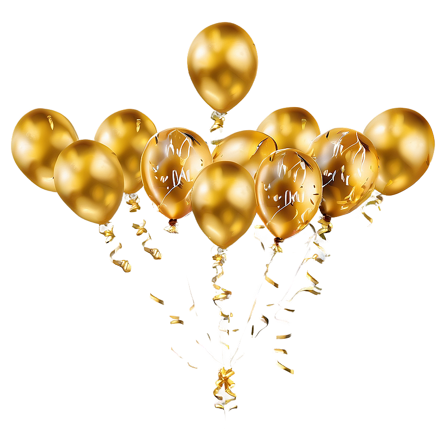 Celebration Gold Balloon Png 06212024 PNG Image