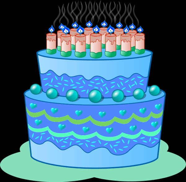 Celebratory Birthday Cake Illustration PNG Image